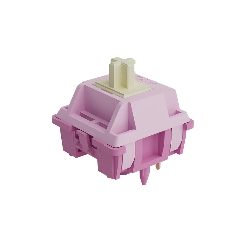 Switch mecánico táctil AKKO Creamy Purple Pro de MyKeyboard en color rosa y crema para teclados personalizados