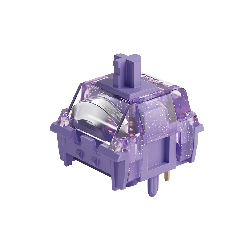 Switch lineal MyKeyboard AKKO Starlit de color morado translúcido con acabado brillante y 45 unidades por caja