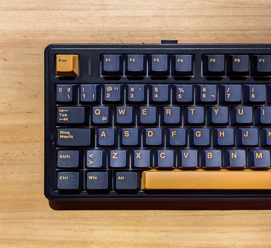 Teclado mecánico MyKeyboard EPOMAKER X AULA F75 ISO Español negro y amarillo con perilla de volumen y formato 75%