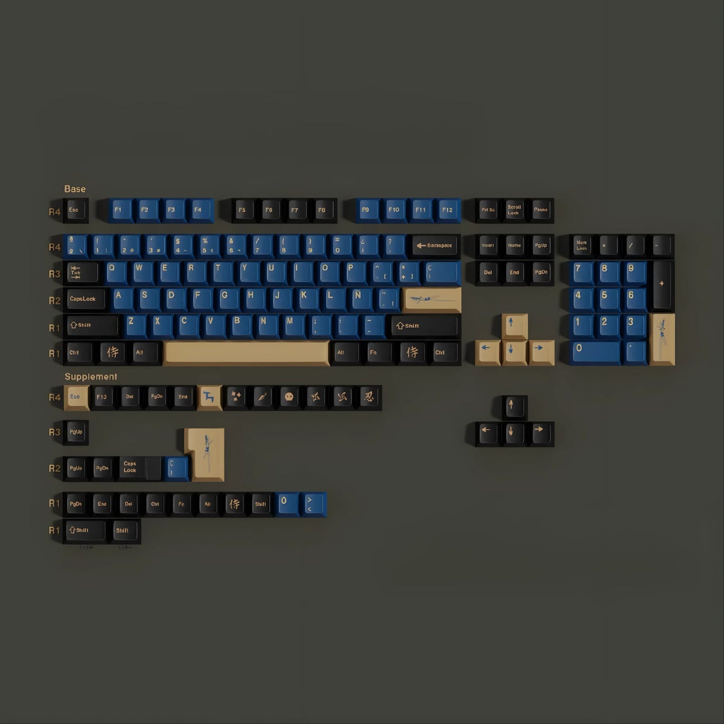 Keycaps Blue Samurai