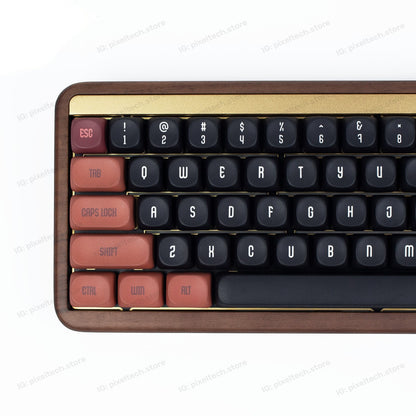 Teclado mecánico MyKeyboard AKKO MU01 formato 75% con carcasa de madera de nogal y teclas en negro y terracota