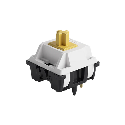 Switch mecánico táctil silencioso Akko Penguin con carcasa blanca y negra y vástago amarillo de MyKeyboard