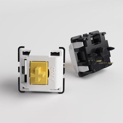 Switches táctiles silenciosos MyKeyboard AKKO Penguin con carcasa blanca y negra y vástago amarillo