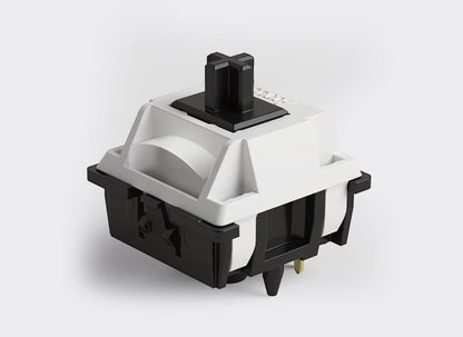 Switch lineal MyKeyboard Akko Piano V3 Pro en blanco y negro para teclados mecánicos con diseño de sonido brillante