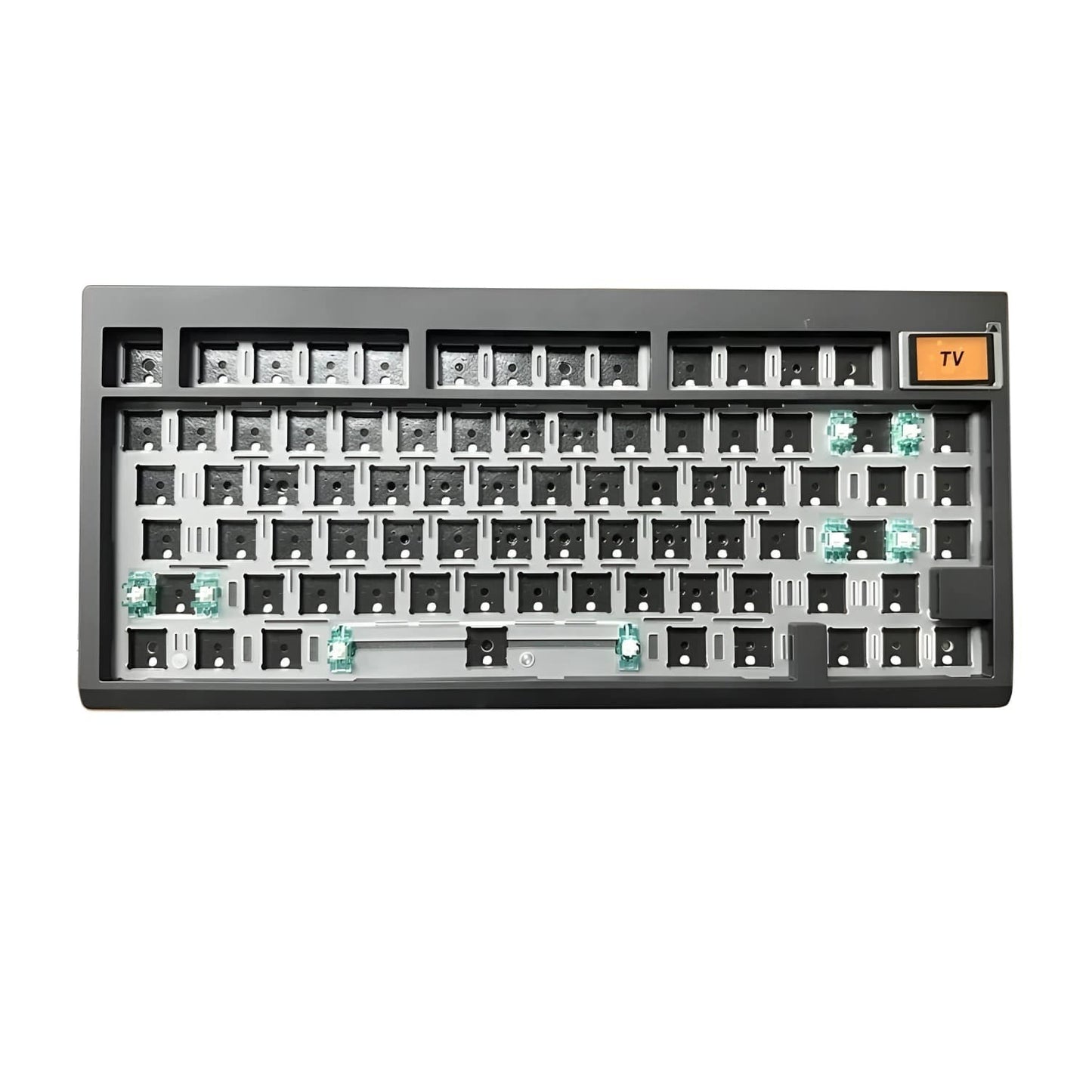 Base de teclado mecánico MyKeyboard ZUOYA GMK81 formato 75% con pantalla LCD y diseño Gasket Mount en color negro