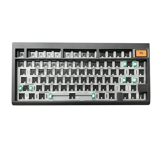 Base de teclado mecánico MyKeyboard ZUOYA GMK81 formato 75% con pantalla LCD y diseño Gasket Mount en color negro