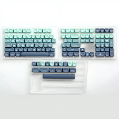 Set de 126 teclas MyKeyboard Botanical Garden con perfil MOA en tonos verde menta y azul oscuro de PBT sublimado