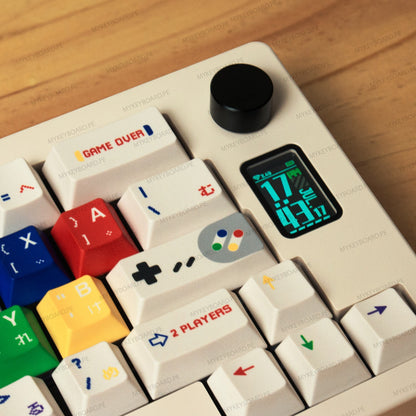 Teclado mecánico MyKeyboard CIDOO Alice ABM066 con teclas retro de colores, pantalla LCD y perilla de control