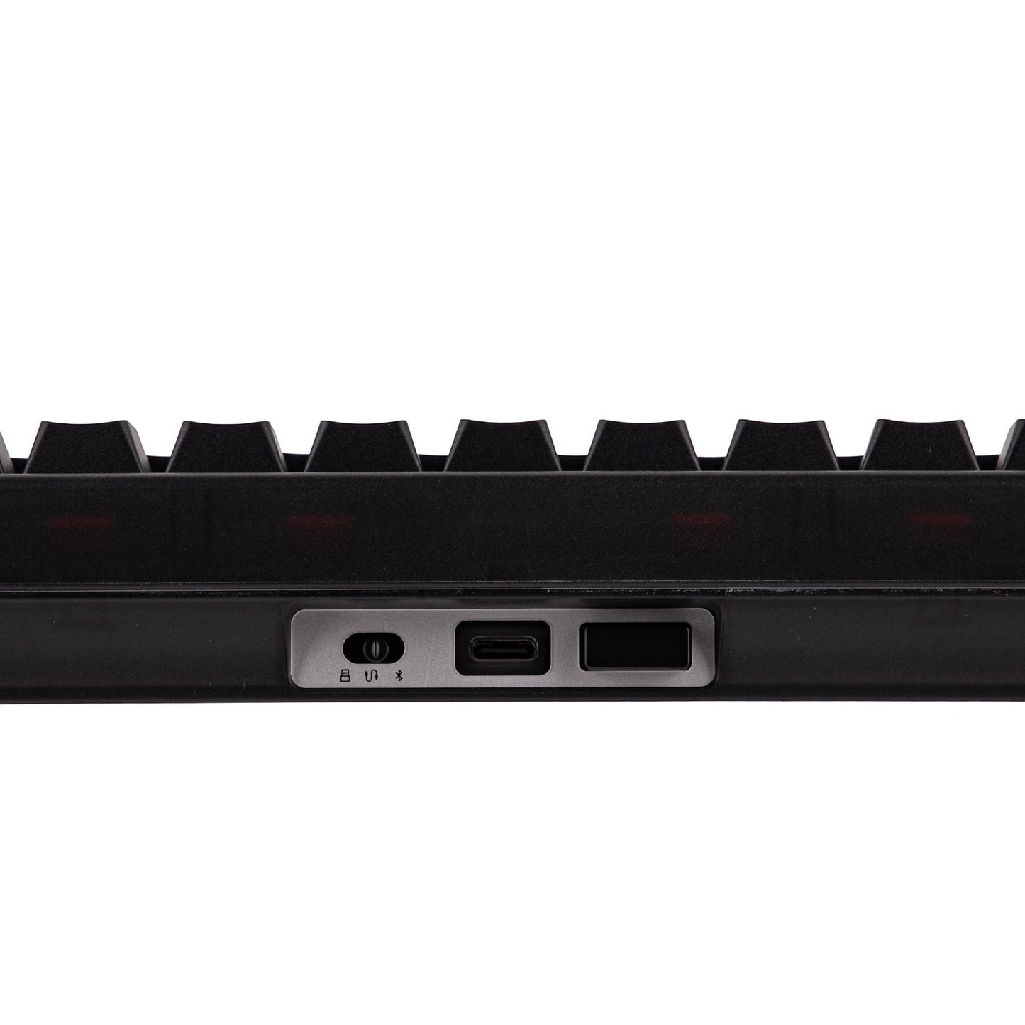 Panel de conectividad del teclado MyKeyboard CIDOO QK61 V2 con puerto USB-C, interruptor inalámbrico y receptor