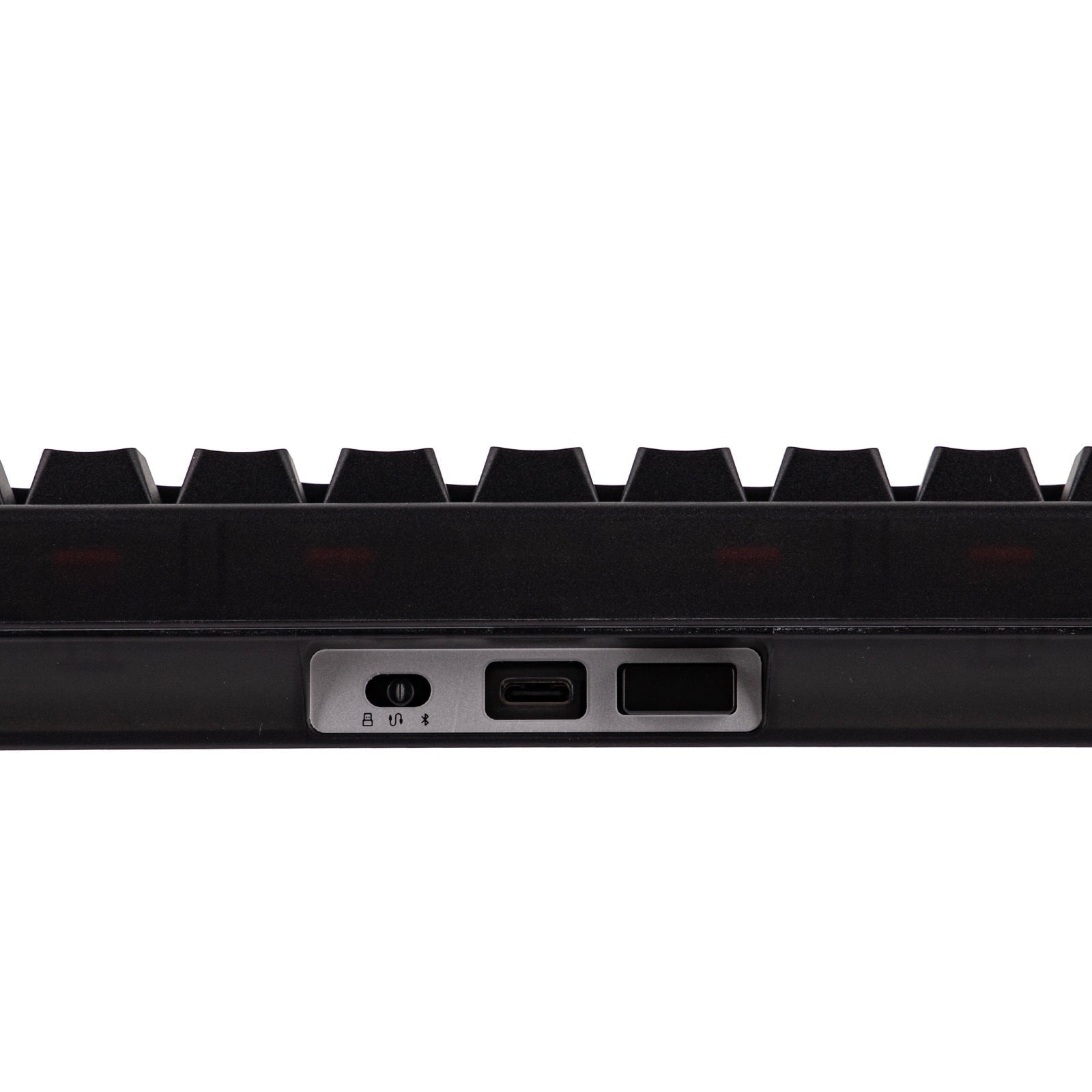 Panel de conectividad del teclado MyKeyboard CIDOO QK61 V2 con puerto USB-C, interruptor inalámbrico y receptor