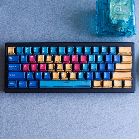 Teclado mecánico MyKeyboard CIDOO QK61 V2 al 60% con teclas coloridas estilo cómic, iluminación RGB y switches lineales