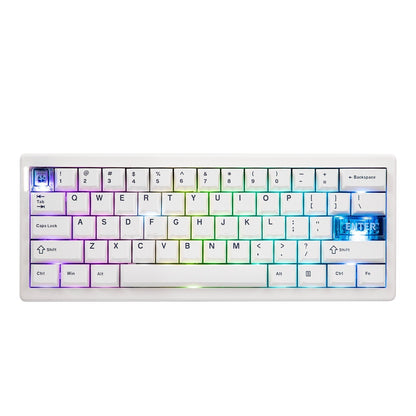 Teclado mecánico MyKeyboard CIDOO QK61 V2 60% blanco con iluminación RGB y teclas PBT de alta calidad