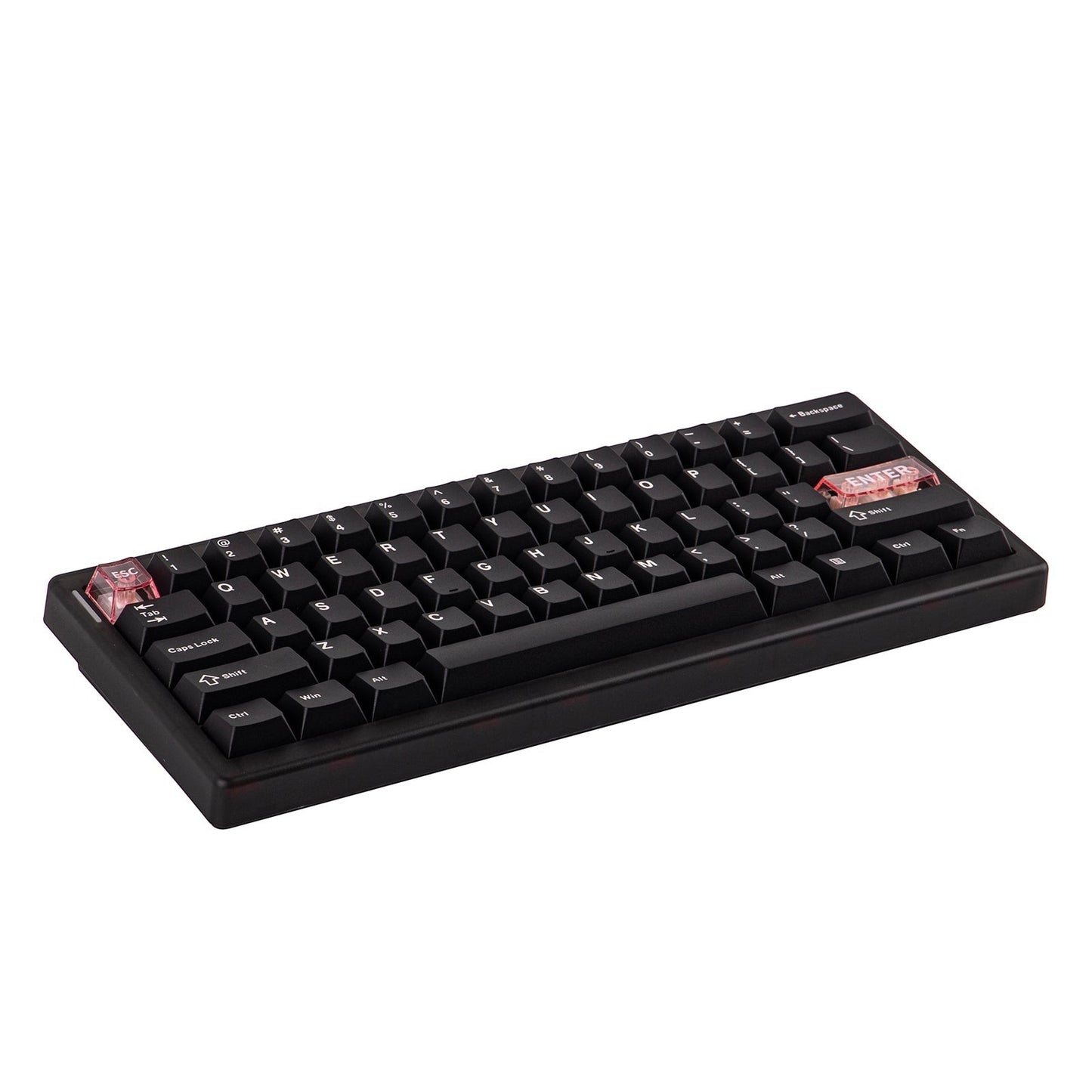 Teclado mecánico MyKeyboard CIDOO QK61 V2 formato 60% con teclas PBT negras y detalles translúcidos en teclas especiales
