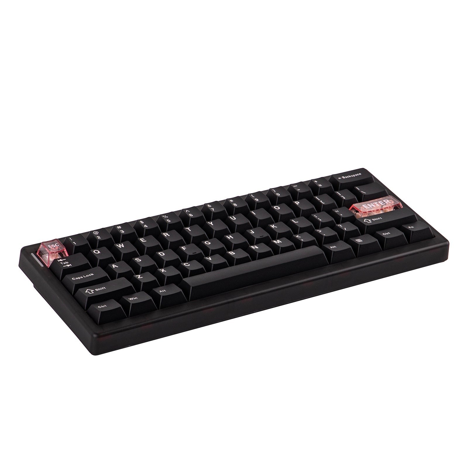 Teclado mecánico MyKeyboard CIDOO QK61 V2 formato 60% con teclas PBT negras y detalles translúcidos en teclas especiales