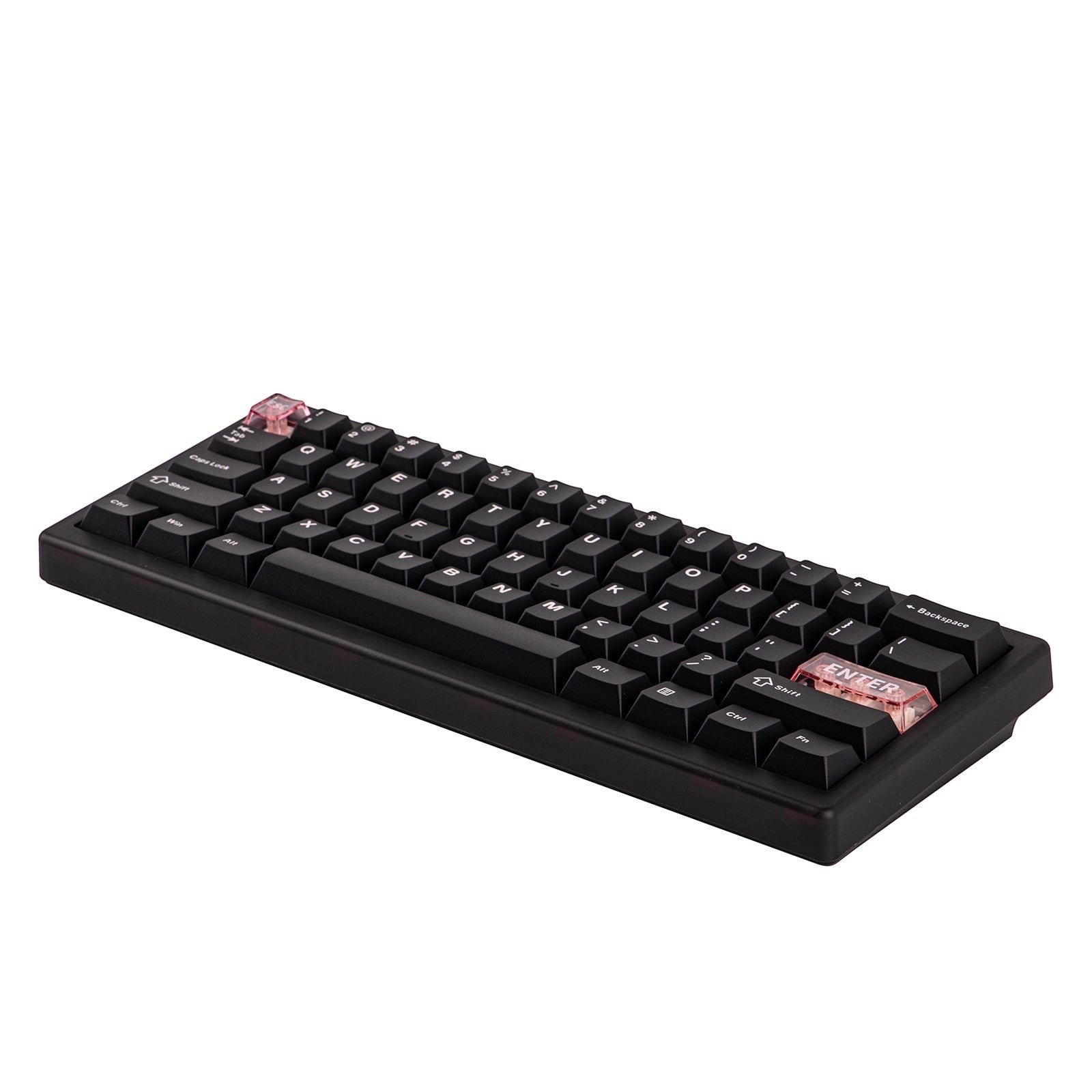 Teclado mecánico MyKeyboard CIDOO QK61 V2 formato 60% con teclas PBT negras y switches lineales transparentes
