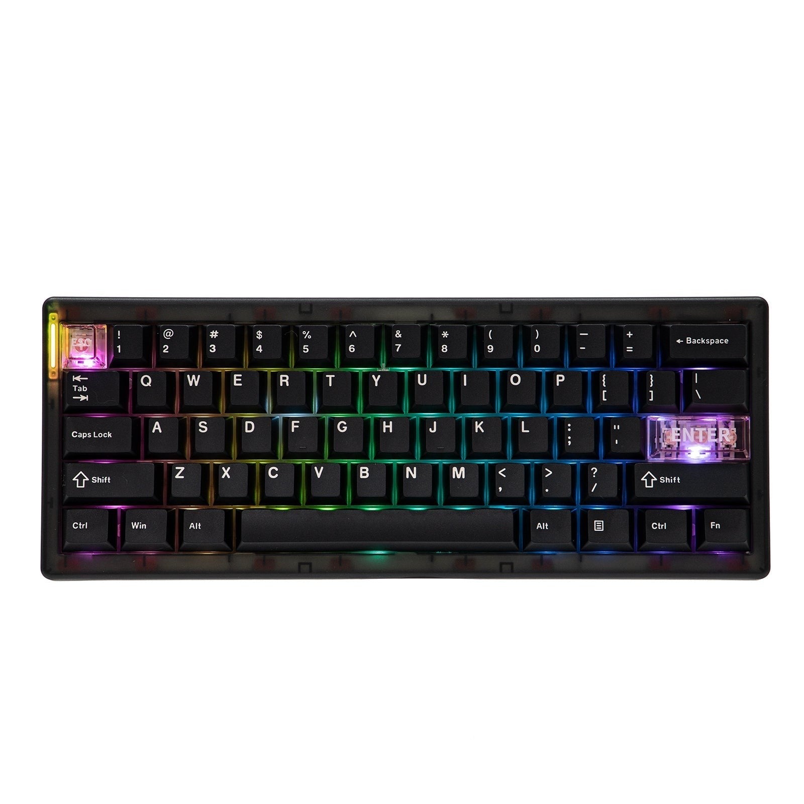 Teclado mecánico MyKeyboard CIDOO QK61 V2 formato 60% con teclas PBT negras e iluminación RGB personalizable