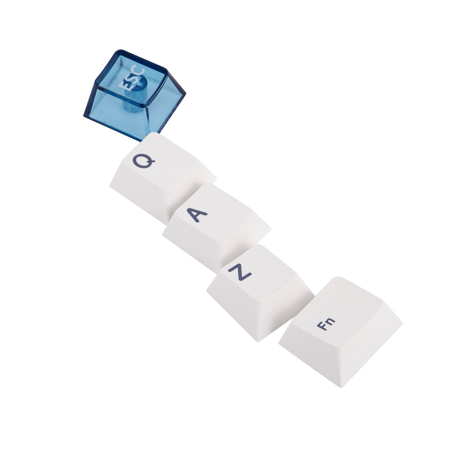 Teclas PBT blancas y una tecla ESC azul translúcida para teclado mecánico MyKeyboard CIDOO QK61 V2