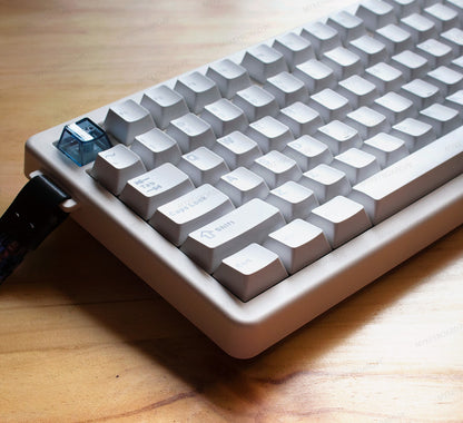 Teclado mecánico MyKeyboard CIDOO QK75 blanco en formato 75% con teclas de perfil bajo y perilla de volumen