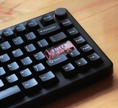 Teclado mecánico MyKeyboard CIDOO QK75 negro formato 75% con perilla y tecla Enter transparente