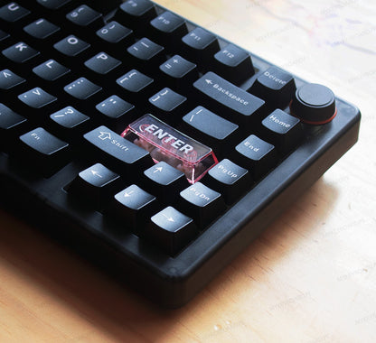 Teclado mecánico MyKeyboard CIDOO QK75 negro en formato 75% con tecla Enter transparente y perilla de volumen