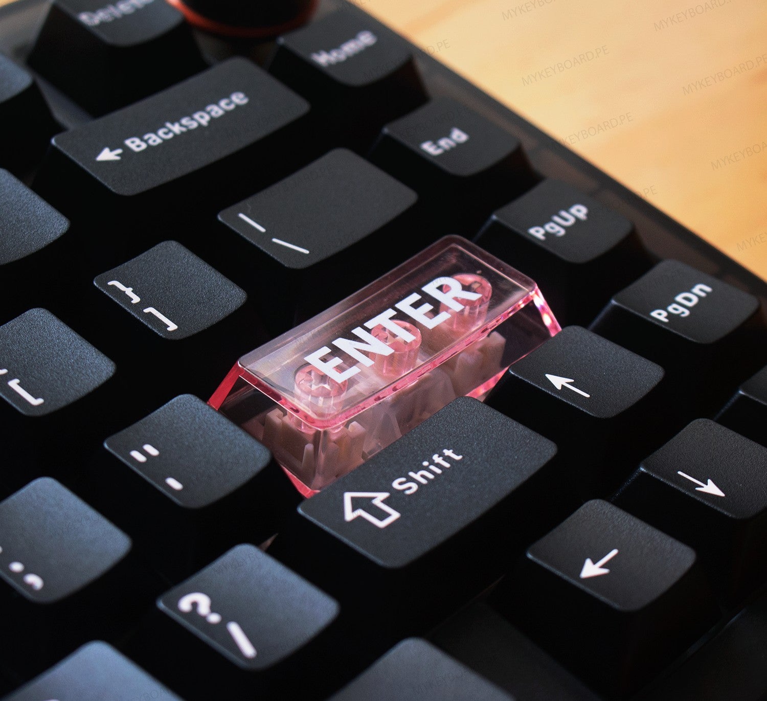 Teclado mecánico MyKeyboard CIDOO QK75 negro con tecla Enter transparente y retroiluminación RGB