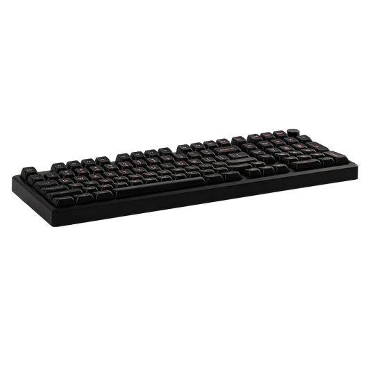 Teclado mecánico MyKeyboard Epomaker Galaxy 100 negro con cuerpo de aluminio, teclas PBT y knob metálico