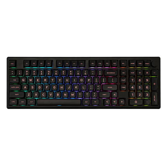 Teclado mecanico MyKeyboard Epomaker Galaxy 100 negro con iluminacion RGB, cuerpo de aluminio y teclado numerico