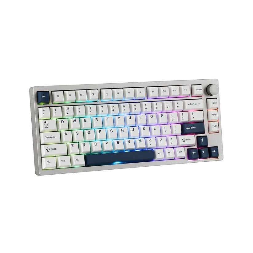 Teclado mecánico MyKeyboard Epomaker P75 75% de aluminio con iluminación RGB, teclas bicolor y rueda de volumen