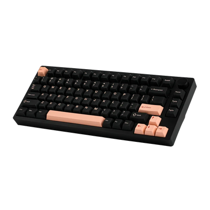 Teclado mecánico MyKeyboard EPOMAKER P75 75% con carcasa de aluminio negro y teclas en contraste negro y melocotón