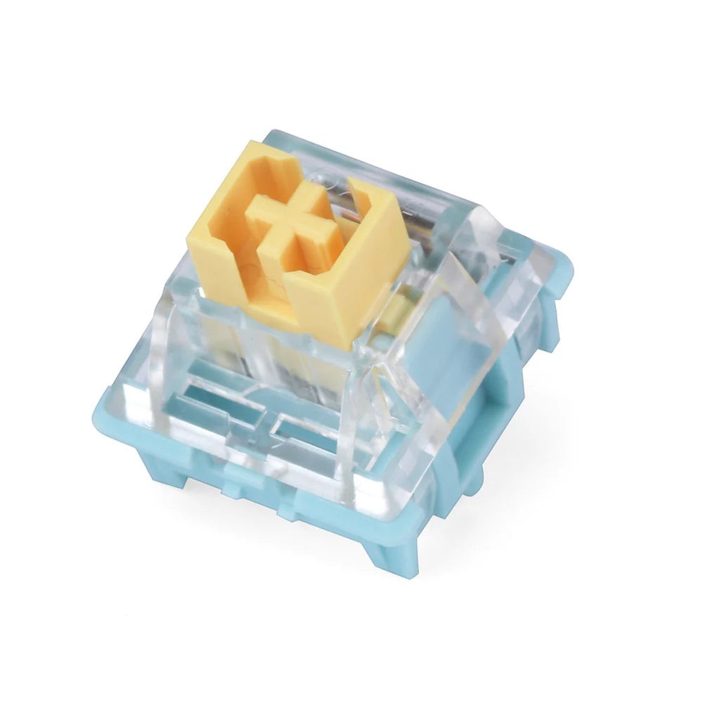Switch lineal silencioso MyKeyboard EPOMAKER Sea Salt V2 con carcasa transparente y stem amarillo