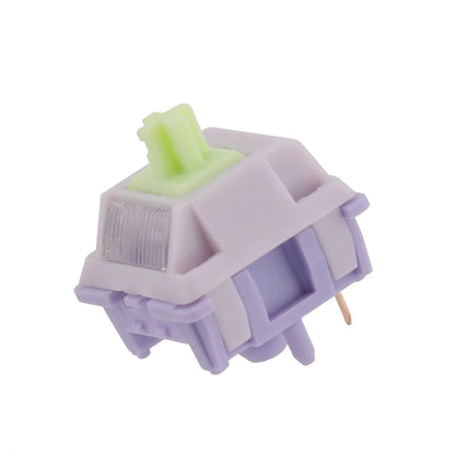 Switch lineal MyKeyboard Epomaker Wisteria V2 de color lila y verde claro para teclados mecánicos personalizados