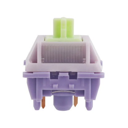 Switch lineal MyKeyboard Epomaker Wisteria V2 de color violeta y verde claro para teclados mecánicos personalizados