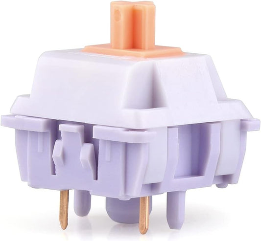 Switch táctil MyKeyboard EPOMAKER Wisteria de color lila y melocotón con stem de POM para teclados mecánicos