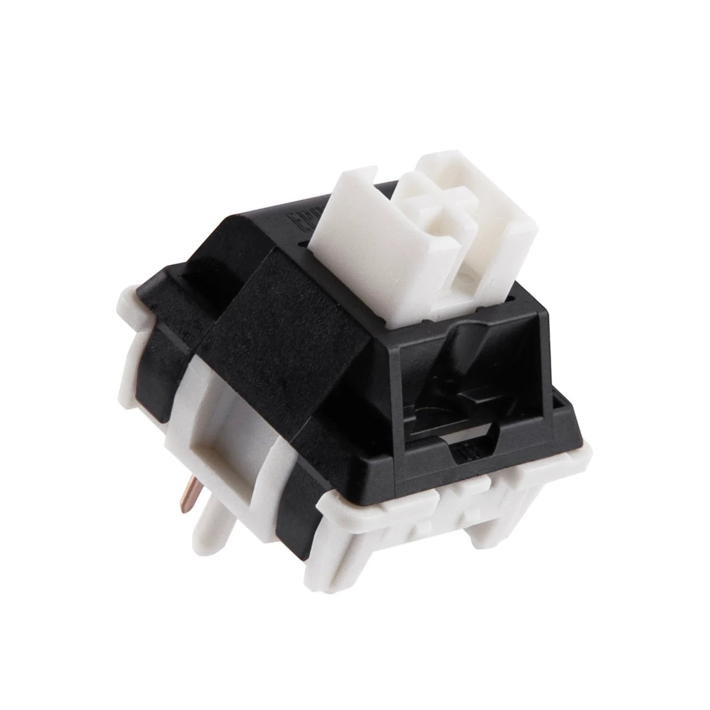 Switch lineal MyKeyboard Epomaker Zebra de 5 pines con vástago de POM blanco y carcasa negra para teclado mecánico