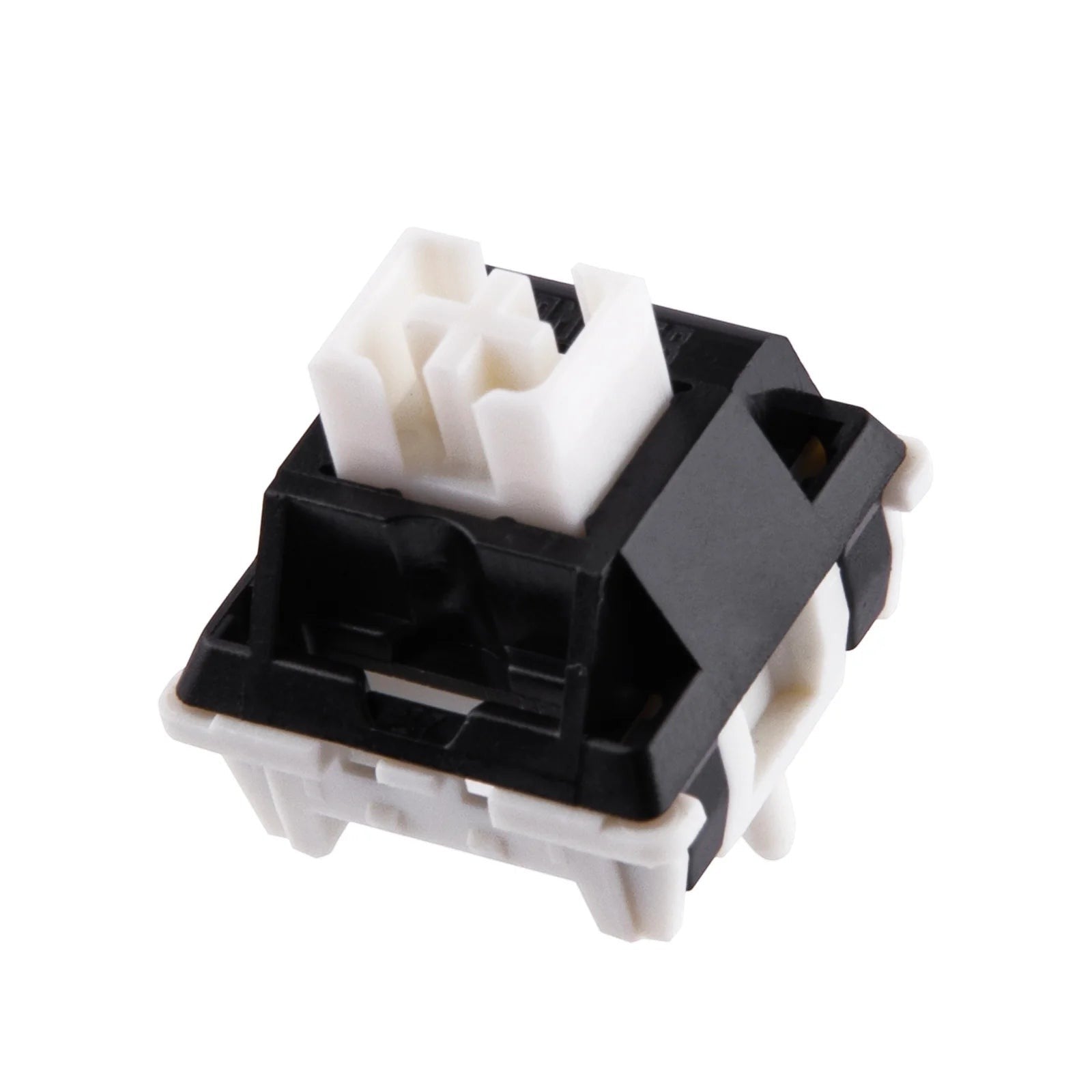 Switch lineal Epomaker Zebra de MyKeyboard con vástago blanco y carcasa negra, lubricado de fábrica para teclados mecánicos