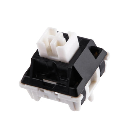 Switch lineal Epomaker Zebra de MyKeyboard con vástago blanco y carcasa negra, lubricado de fábrica para teclados mecánicos