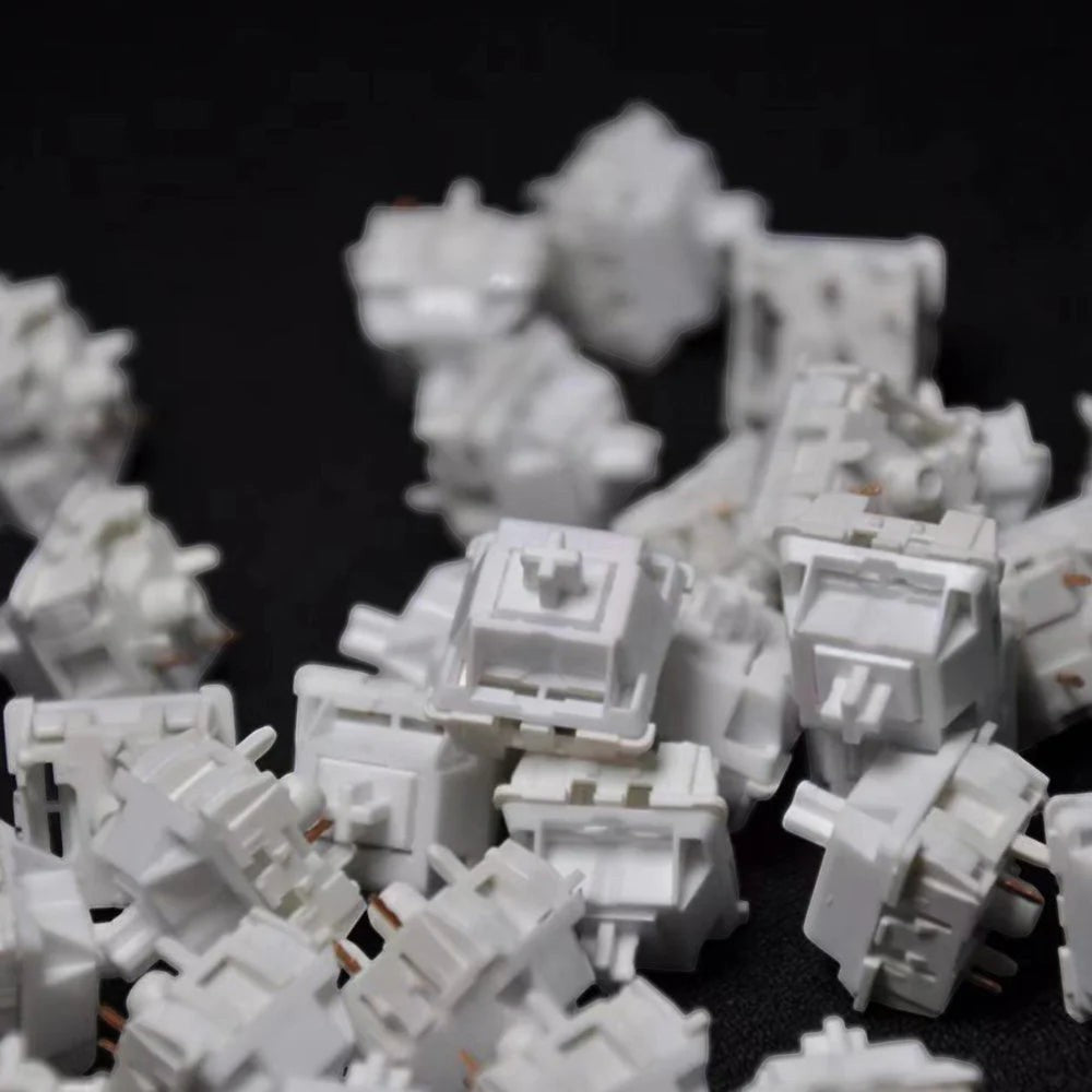 Switches lineales MyKeyboard FEKER Marble White de color blanco para teclados mecánicos custom