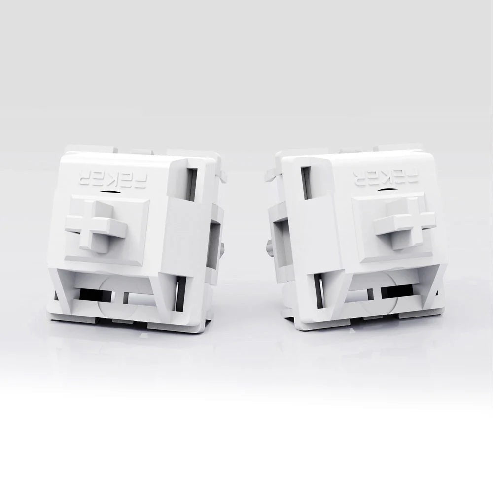 Switches lineales MyKeyboard FEKER Marble White de color blanco para teclados mecánicos custom con 5 pines