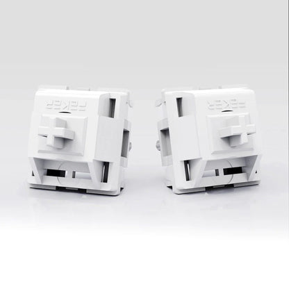 Switches lineales MyKeyboard FEKER Marble White de color blanco para teclados mecánicos custom con 5 pines