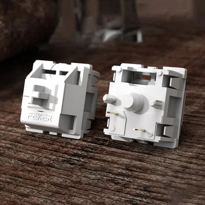 Switches lineales MyKeyboard Feker Marble White de color blanco para teclados mecánicos custom