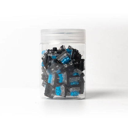 Tarro con 100 switches mecánicos MyKeyboard Gateron KS-33 Low Profile 2.0 Blue de tipo clicky