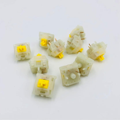 Switches mecánicos Gateron Milky Pro de MyKeyboard con housing translúcido y vástago amarillo para teclados
