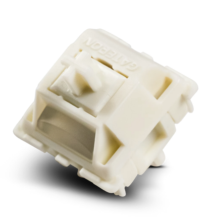 Switch lineal Gateron Smoothie de MyKeyboard en color crema, fabricado en POM con diseño de 5 pines para teclados
