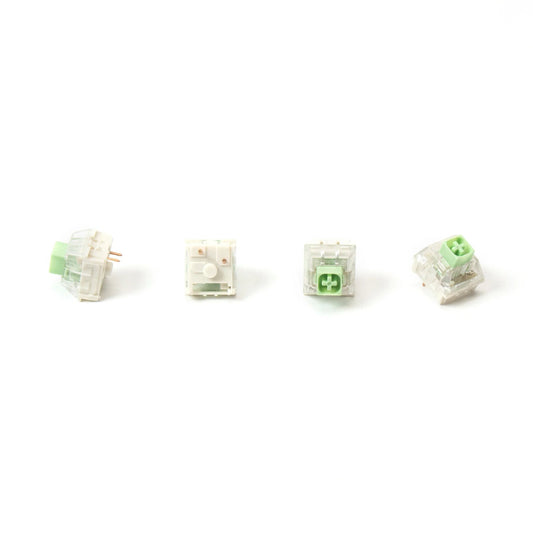 Switches mecánicos MyKeyboard Kailh Jade Box de color verde claro y carcasa transparente para teclados personalizados