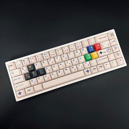 Set de 142 keycaps MyKeyboard Childhood con perfil Cherry y diseño retro inspirado en consolas de videojuegos