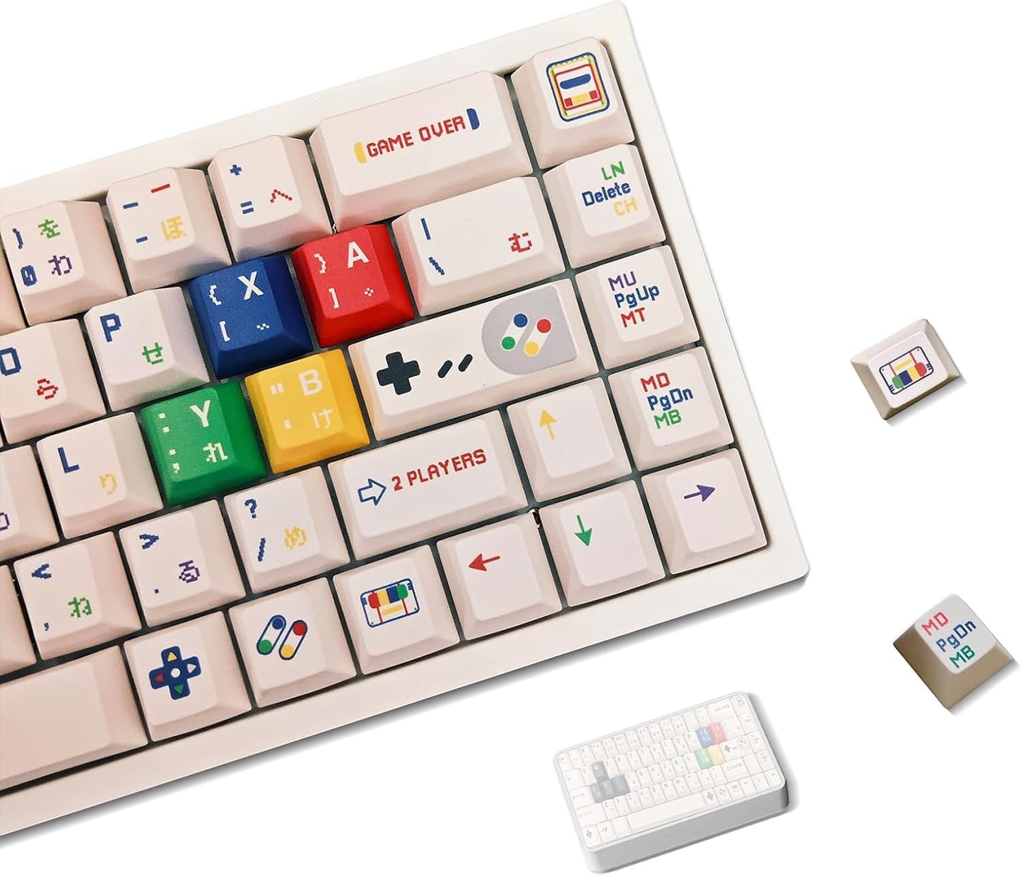 Set de 142 teclas MyKeyboard Childhood con perfil Cherry, diseño retro de consola y sublimación térmica