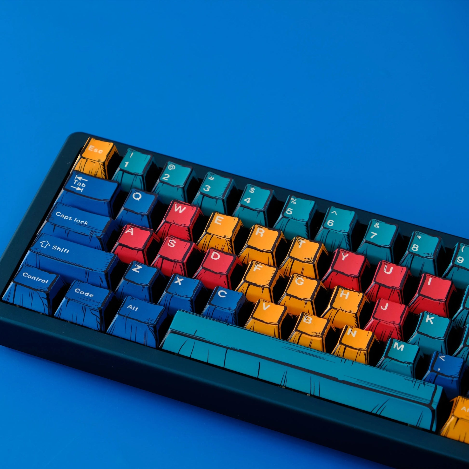 Set de keycaps MyKeyboard Jaycomia Pelette Comic Mini con perfil Cherry, fabricadas en PBT con diseño estilo cómic