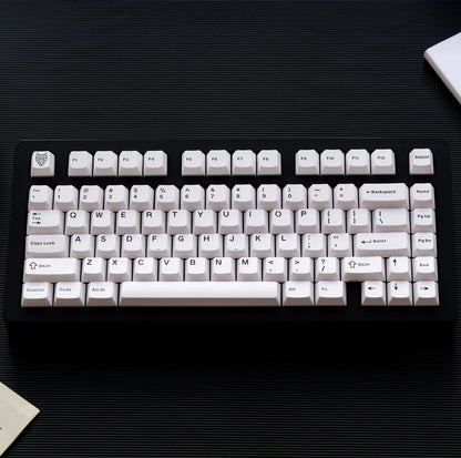 Set de keycaps MyKeyboard Jaycomia GMK BOW en blanco y negro, perfil Cherry, material PBT Double Shot de 114 teclas.