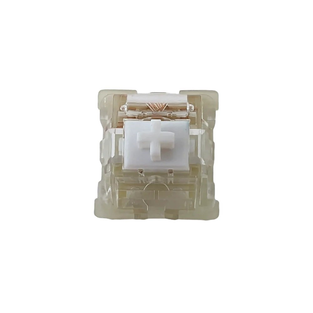 Switch lineal KTT Kang White V3 de MyKeyboard con carcasa de policarbonato transparente y vástago blanco