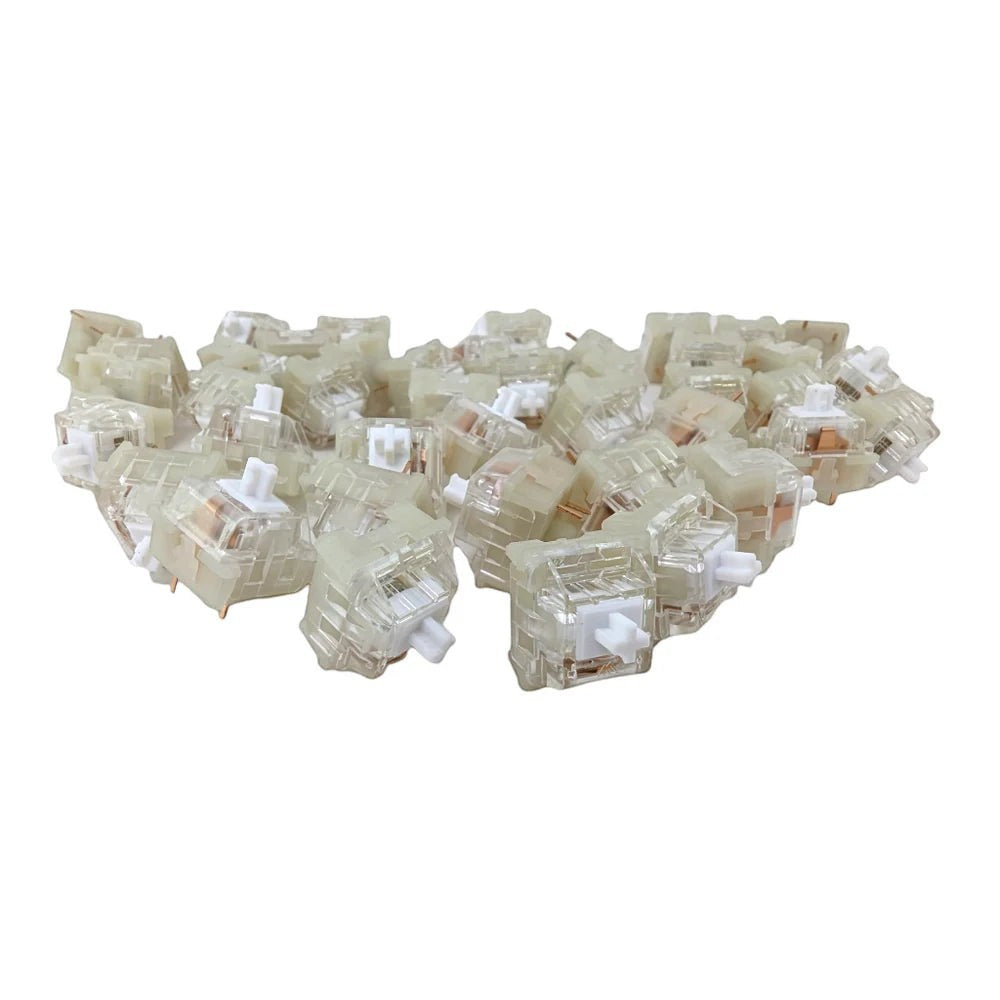 Switches lineales MyKeyboard KTT Kang White V3 con carcasa de policarbonato transparente y vástago blanco